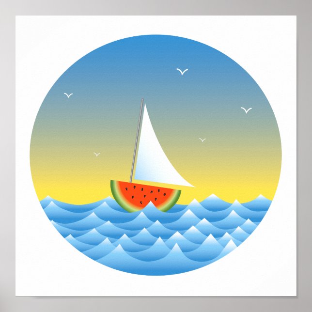 Póster Watermelon Sailboat (Frente)