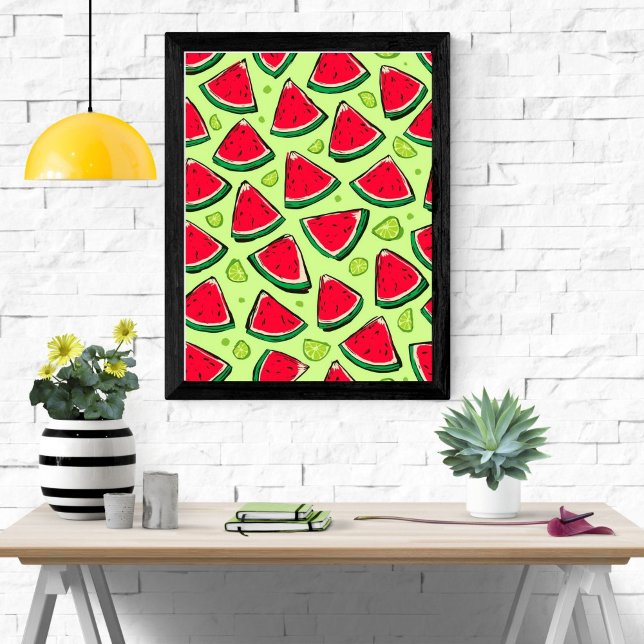 Póster Watermelon Slice Fiesta | Fun Summer Fruit Pattern (Subido por el creador)