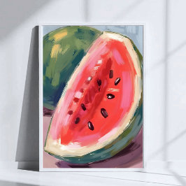 Póster Watermelon Slice | Fruit Watercolor Painting