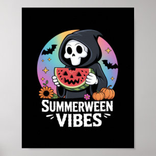 Póster Watermelon Summerween Skeleton Vibes