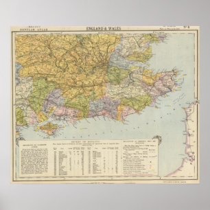 Póster Watershed map England, Wales 6