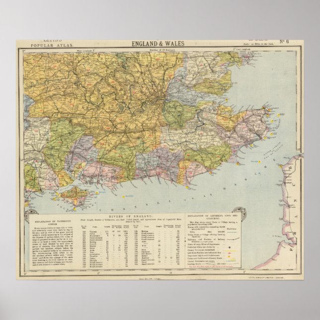 Póster Watershed map England, Wales 6 (Frente)