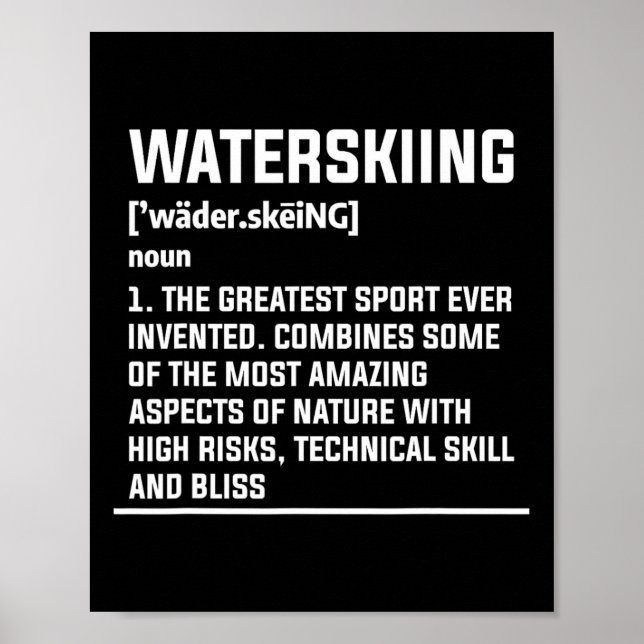 Póster Waterskiing Definition Water Skier Skiing  (Frente)