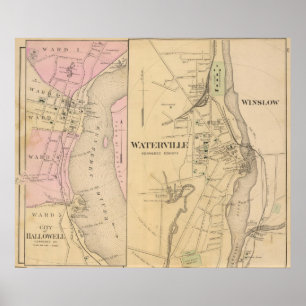 Póster Waterville, el condado de Kennebec