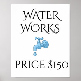 Póster Waterworks Word Para El Cuarto De Baño | Baño Wa