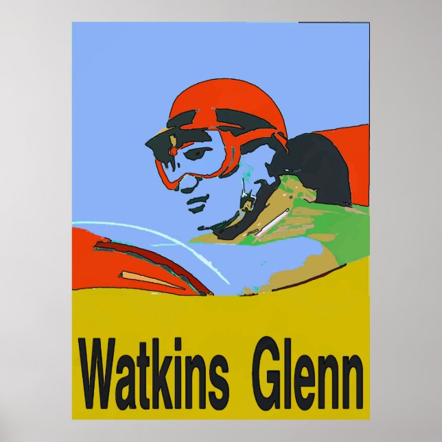 Póster Watkins Glenn NY, Carreras (Frente)
