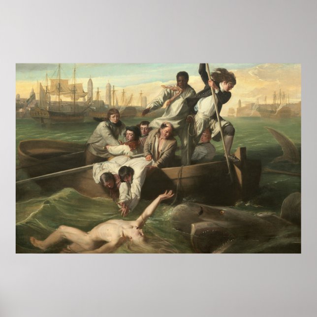 Póster Watson y el tiburón, de John Singleton Copley (Frente)