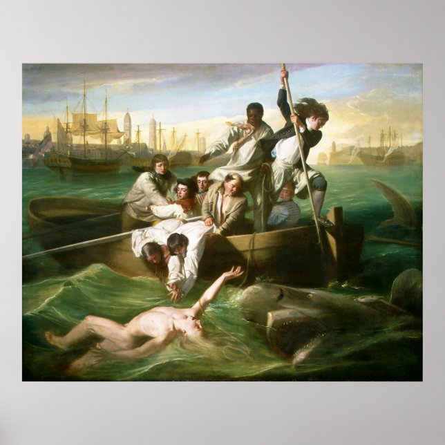Póster Watson y el tiburón, de John Singleton Copley (Frente)