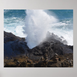 Póster Wave on the rocks