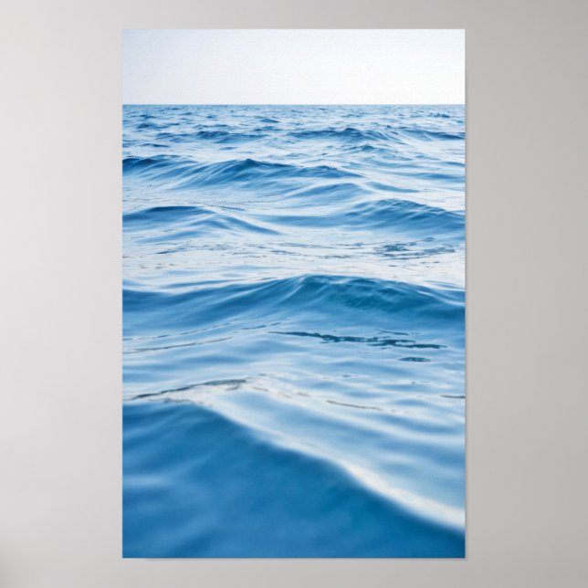 Póster Waves Ocean Sea Nature Blue Water Surface Beach (Frente)