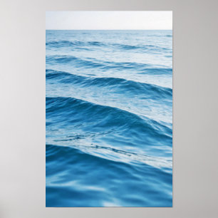 Póster Waves Ocean Sea Nature Blue Water Surface Beach