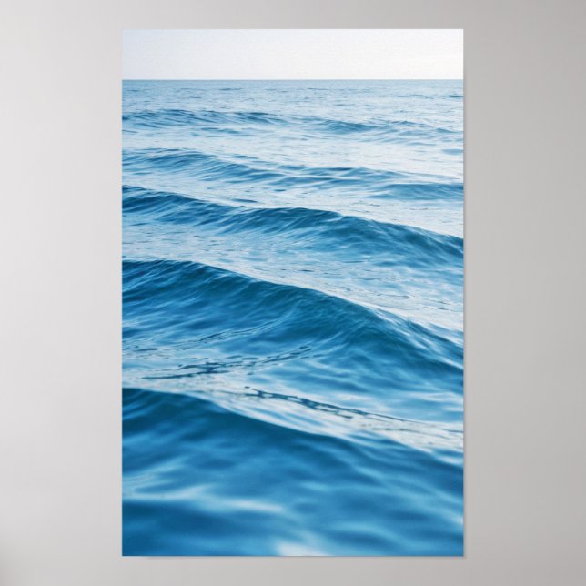 Póster Waves Ocean Sea Nature Blue Water Surface Beach (Frente)