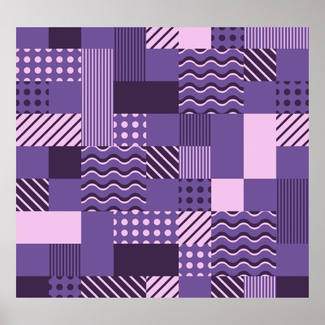 Póster Waves Stripes Dots: Modern Seamless. (Frente)