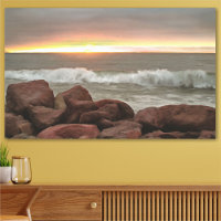 Waves y Boulders 0893 Art Print