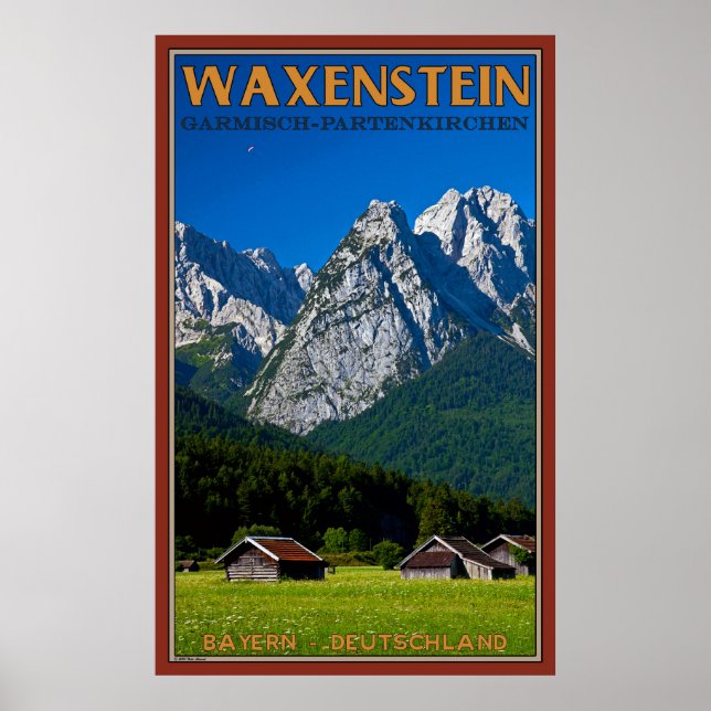 Póster Waxenstein y Garmisch Meadow (Frente)