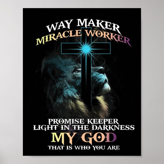 Póster Way Maker Miracle Worker Promise Keeper Light In D (Frente)