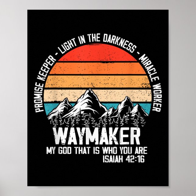 Póster Waymaker My God That Who You Are Isaiah Bible Vers (Frente)