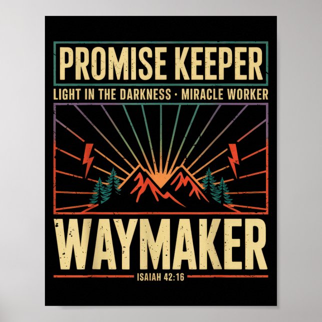 Póster Waymaker Promise Keeper Miracle Worker God Christi (Frente)