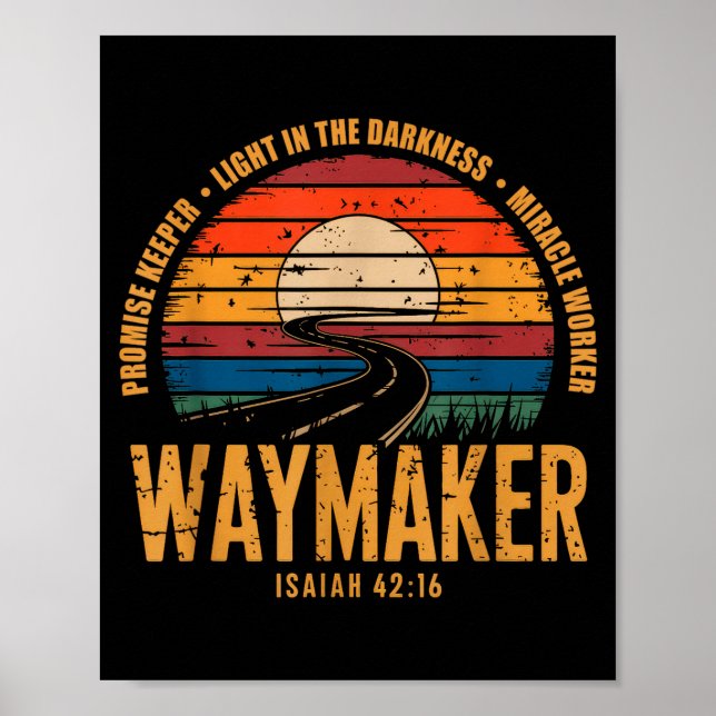 Póster Waymaker Promise Keeper Miracle Worker God Christi (Frente)