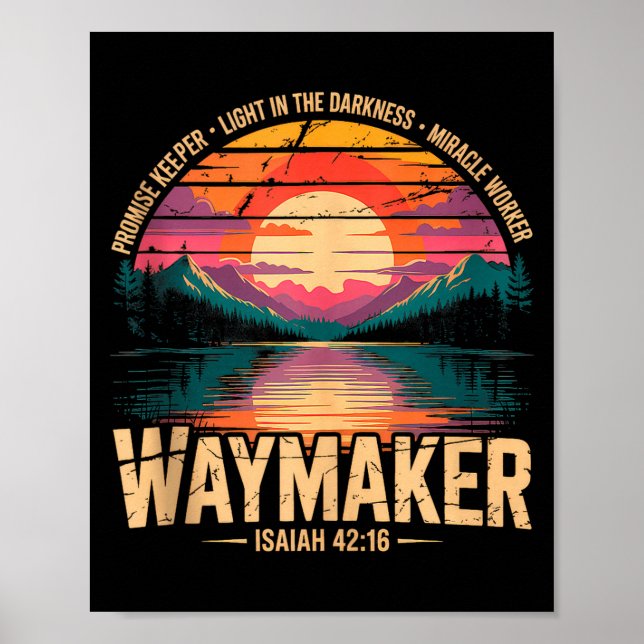 Póster Waymaker Promise Keeper Miracle Worker God Christi (Frente)