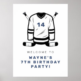 Póster WAYNE Hockey Player SportS Boy Birthday Welcome