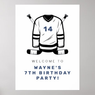 Póster WAYNE Hockey Player SportS Boy Birthday Welcome