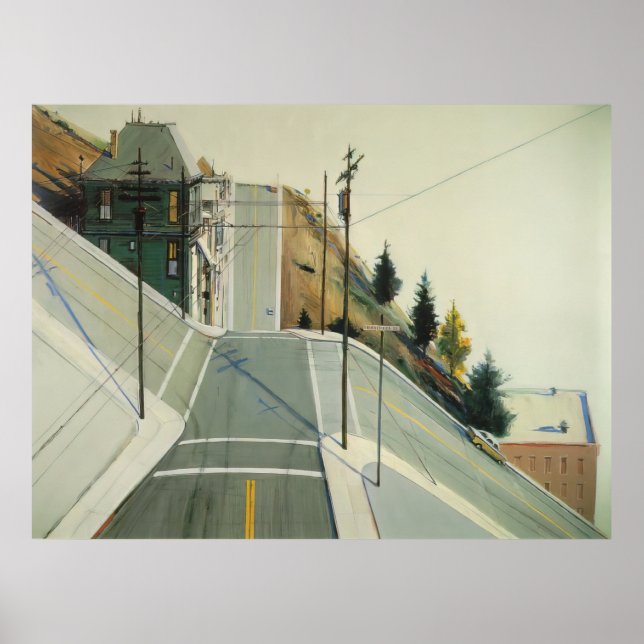 Póster wayne thiebaud - intersección de la calle 24 1977 (Frente)