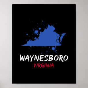 Póster Waynesboro Virginia Va Mancha De Pintura Souvenir