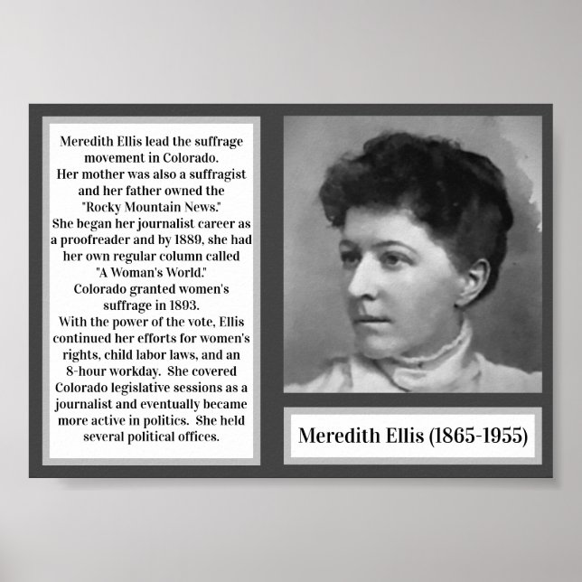 Póster #WCW Meredith Ellis Líder del sufragio en Colorado (Frente)