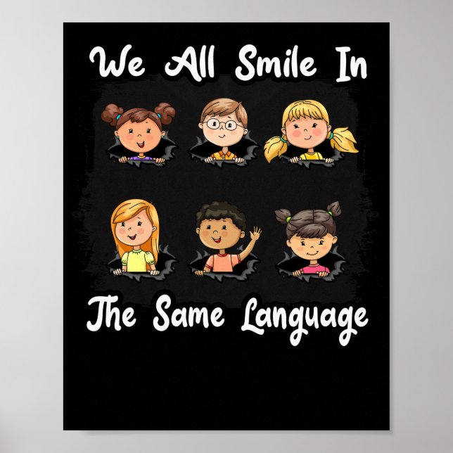 Póster We All Smile In the Same Language Celebrate (Frente)