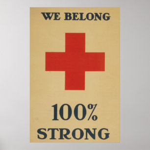 Póster We Belong 100% Strong - Red Cross