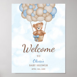 Póster We Can Bearly Wait Baby Shower Welcome Sign