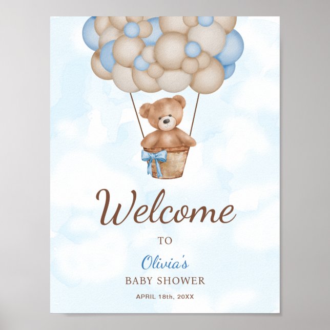 Póster We Can Bearly Wait Baby Shower Welcome Sign (Frente)