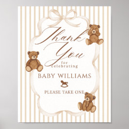 Póster We Can Bearly Wait Elegant Baby Shower Favors