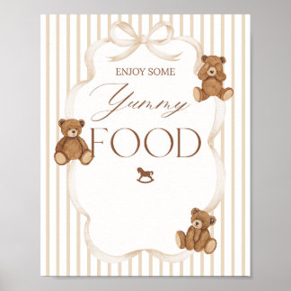 Póster We Can Bearly Wait Elegant Baby Shower food