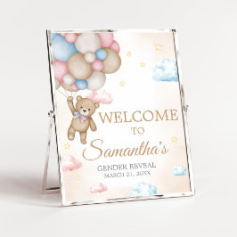 Póster We Can Bearly Wait Gender Reveal Welcome Sign