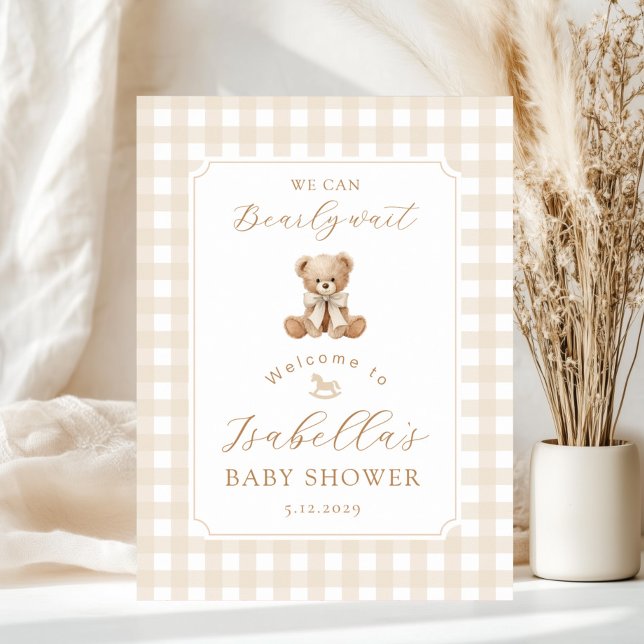 Póster  We can bearly wait neutral Teddy bear Welcome (Subido por el creador)