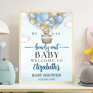 Póster We can Bearly wait - Teddy Bear Baby Shower Boy