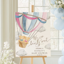 Póster We Can Bearly Wait Twins Baby Shower