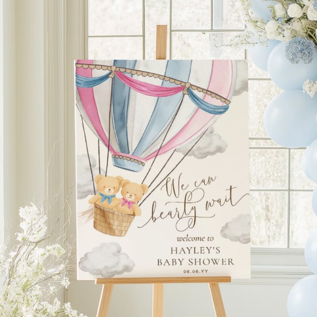 Póster We Can Bearly Wait Twins Baby Shower (Subido por el creador)