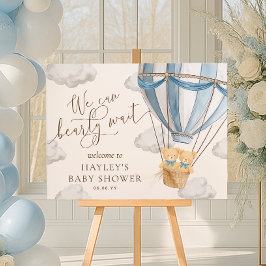 Póster We Can Bearly Wait Twins Baby Shower Welcome