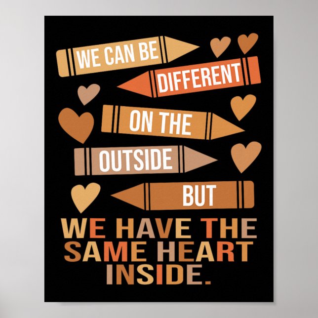 Póster We Have The Same Heart Inside Unity Black History  (Frente)