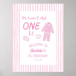 Póster We Haven't Slept One Bit Pajamas 1st Birthday 