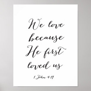 Póster We love because He first loved us - 11x14 Canvas