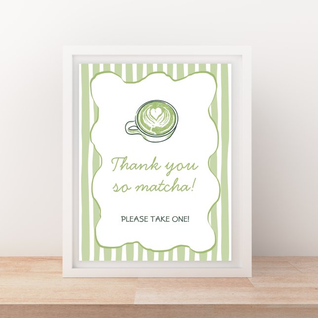 Póster We Love You So Matcha Green Baby Shower Welcome (We Love You So Matcha Green Baby Shower Welcome Poster)