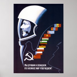 Póster We’re Making Space Peaceful Forever - Soviet