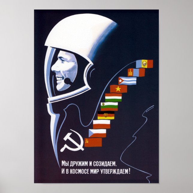 Póster We’re Making Space Peaceful Forever - Soviet (Frente)