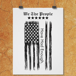 Póster We The People Distressed Flag Vertical