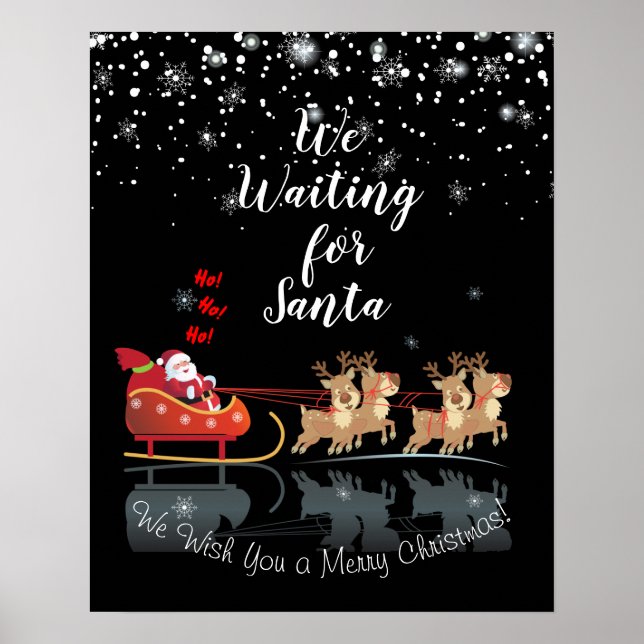Póster We Waiting for Santa Ho! Ho! Ho! Winter Holiday (Frente)