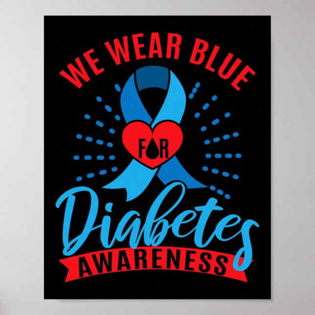 Póster We Wear Blue For Diabetes Awareness  (Frente)